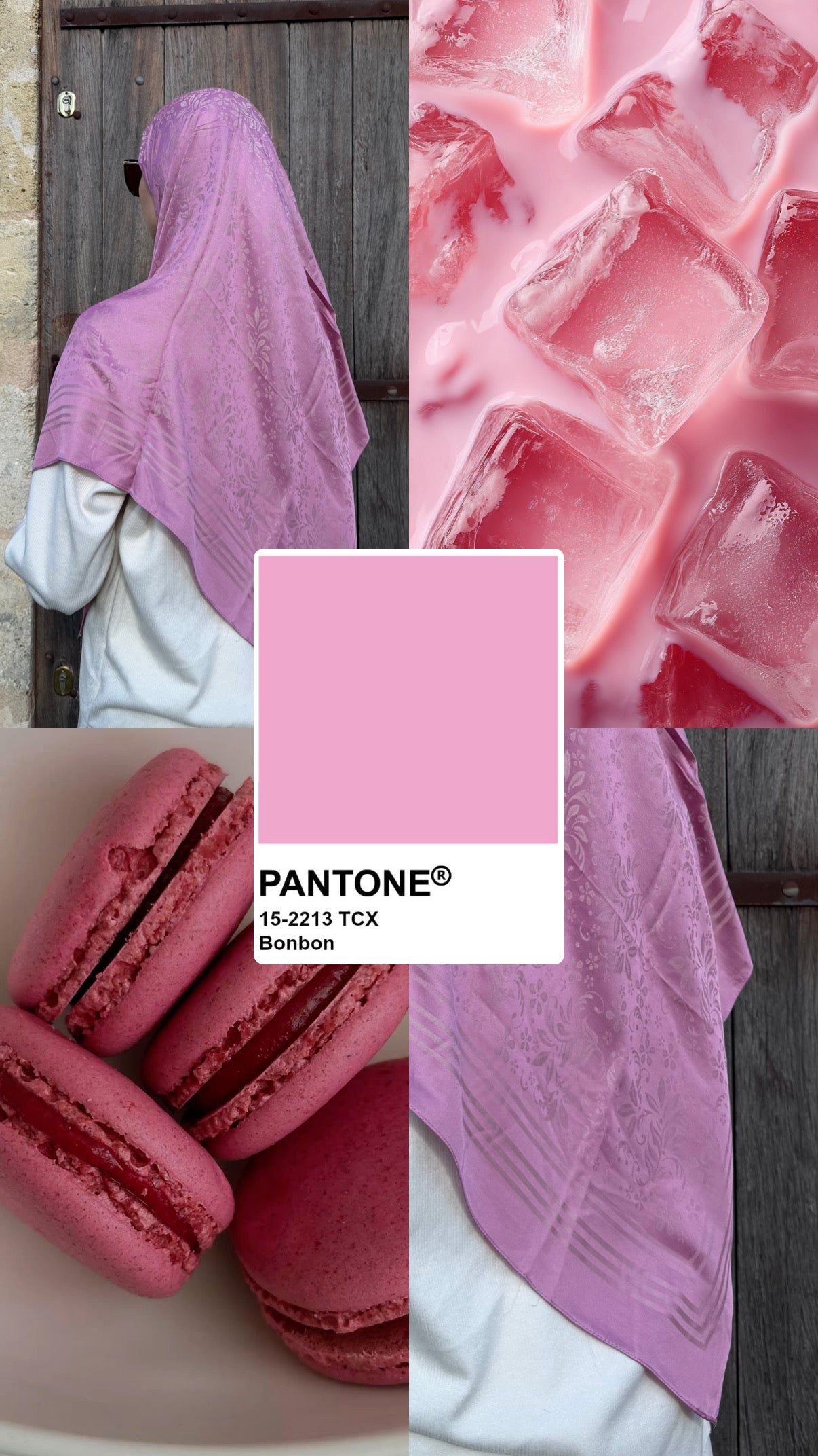 Voilé carré - Rose Bonbon