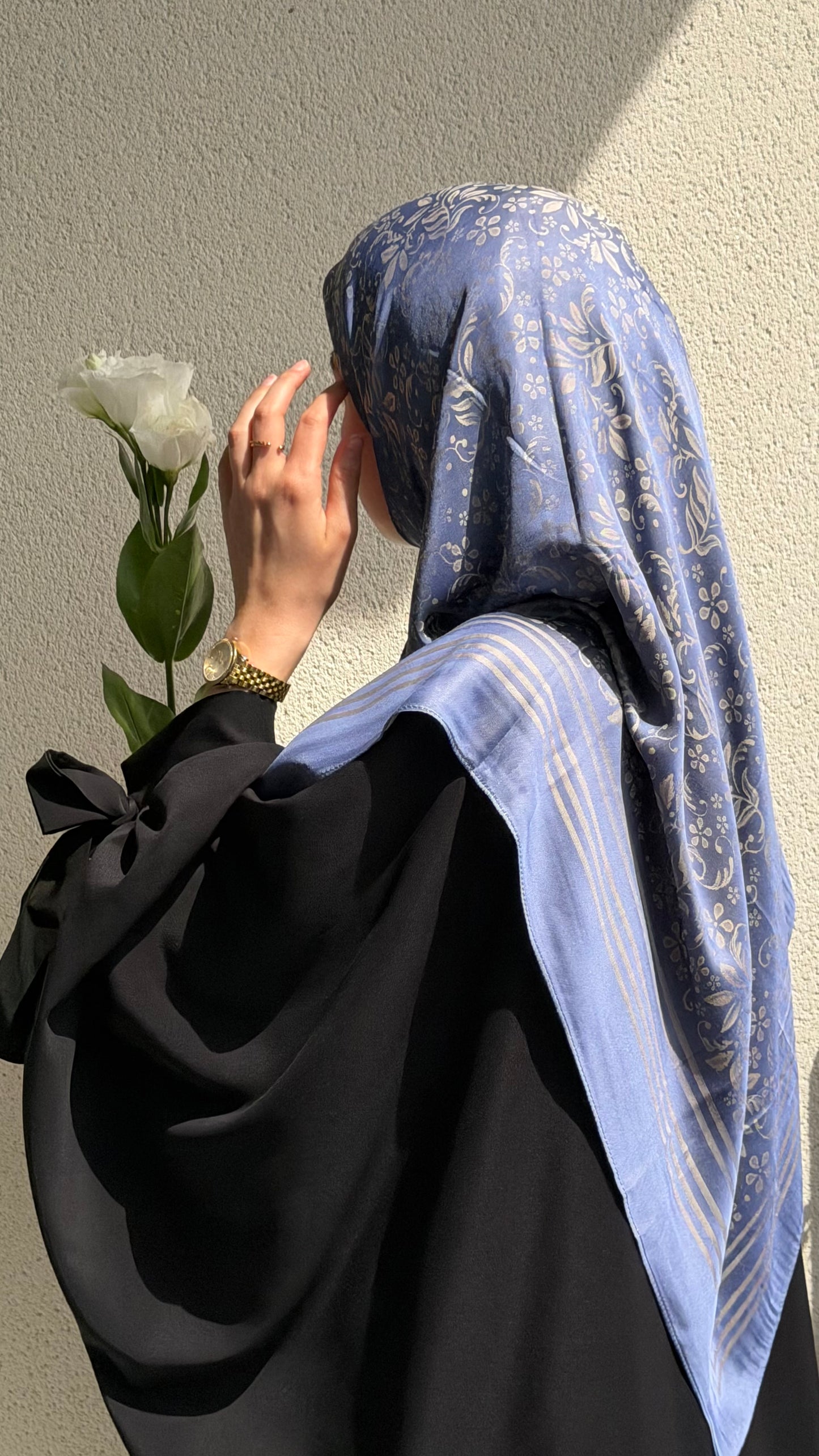 Voile carré bleu ardoise