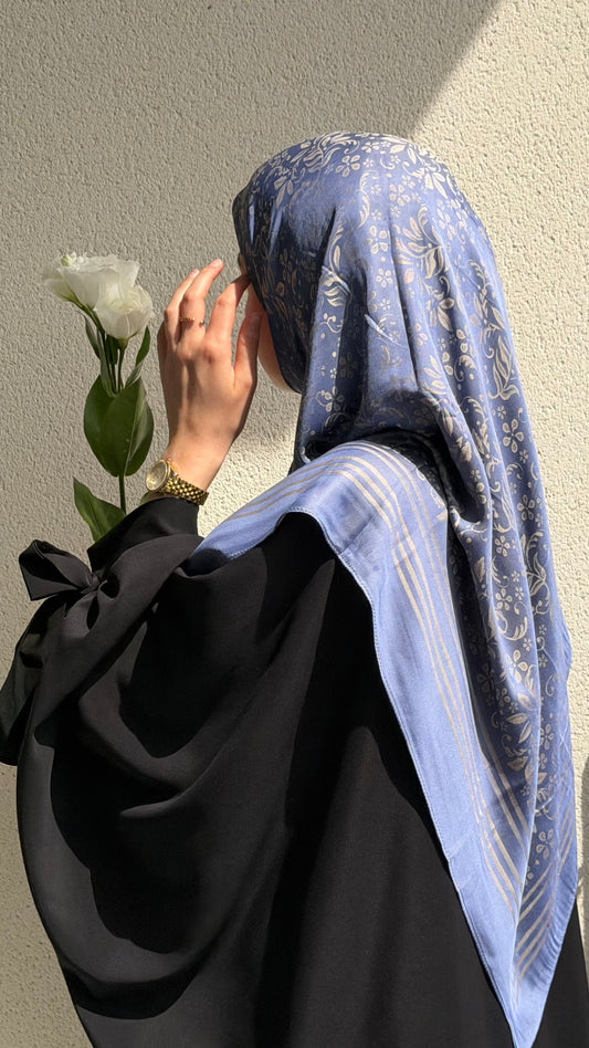 Voile carré bleu ardoise