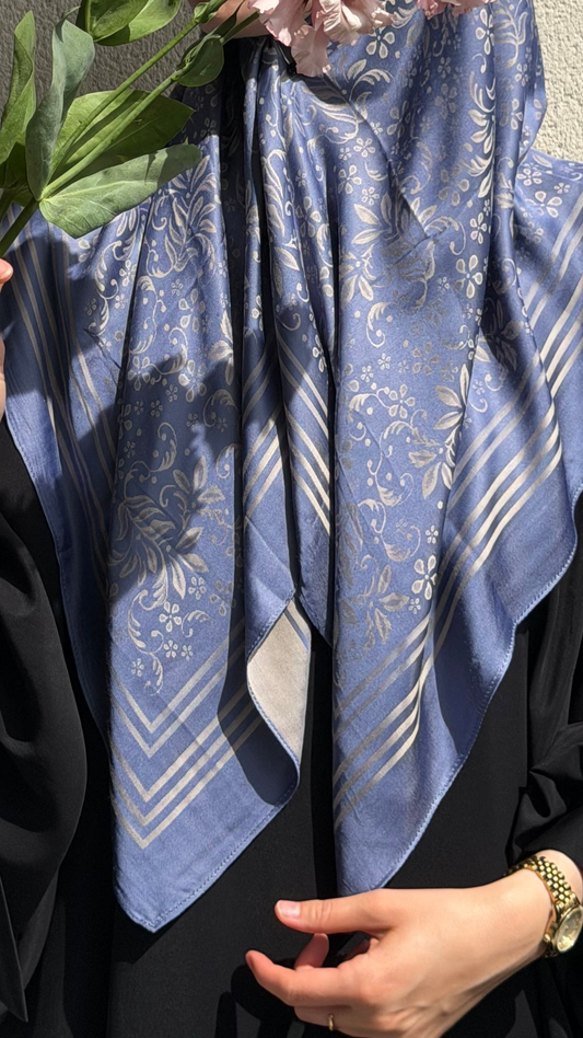 Voile carré bleu ardoise