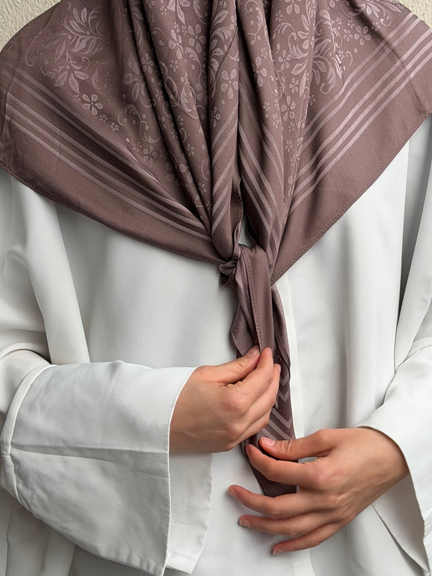 Voile carré - moka mauve